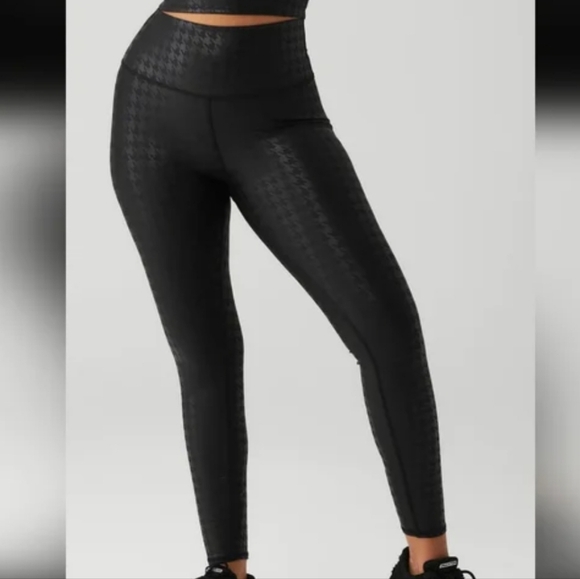 Alo airlift black high waist glimmer houndstooth legging size xsmall - Picture 1 of 7